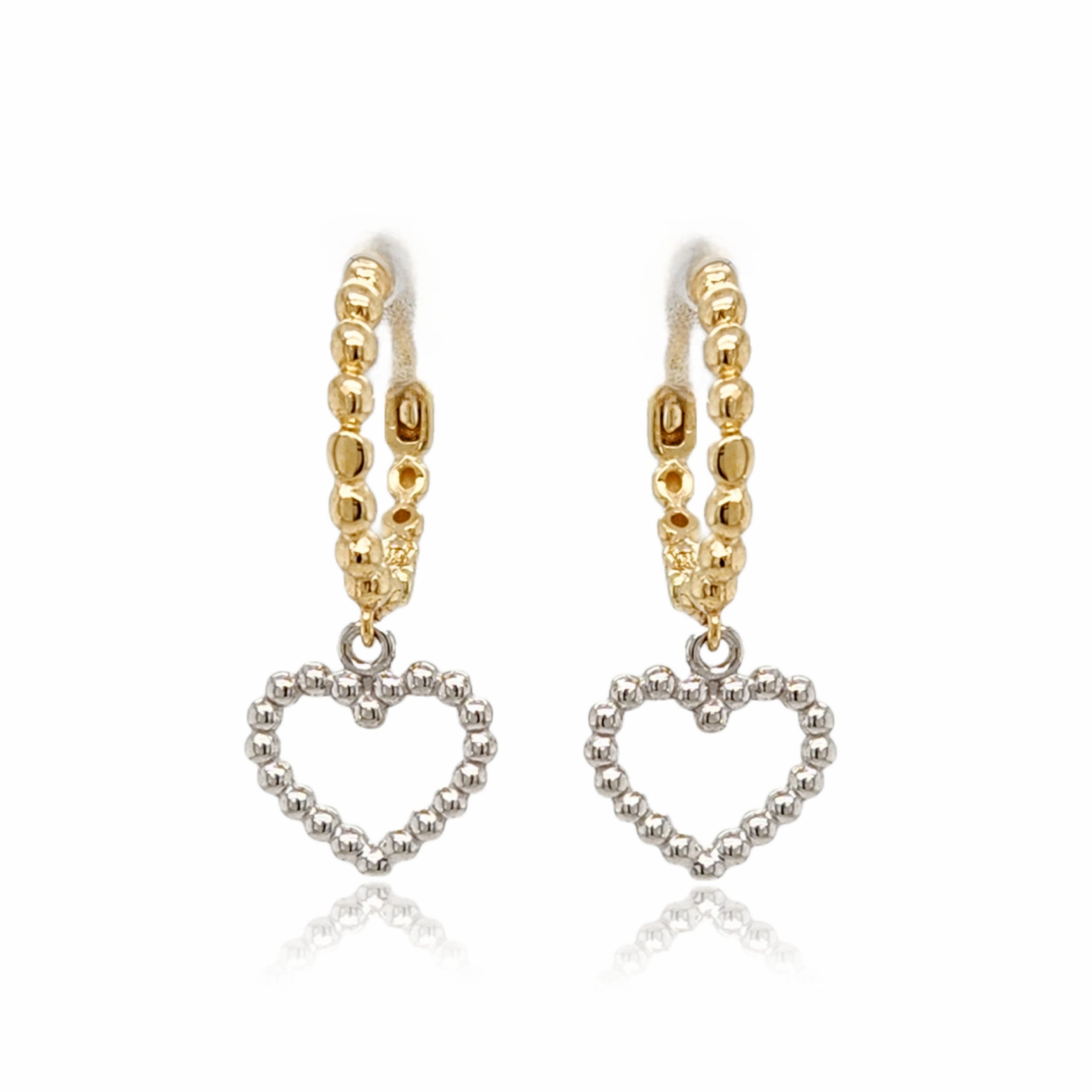 Cultural Event 14k Gold Outline Heart on Hoop Children's Earring