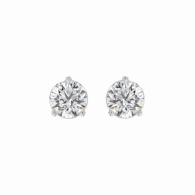 Graceful Twist 14K WHITE GOLD 3CT ROUND DIAMOND LADIES SOLITAIRE EARRINGS (CENTER STONE  ROUND DIAMOND 1 1/2CT)