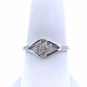 14K White Gold Ring Trend Focus Simple Layer