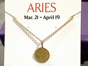 16" - 18" Gold Plated Sterling Aries Zodiac Necklace Sweet Spark