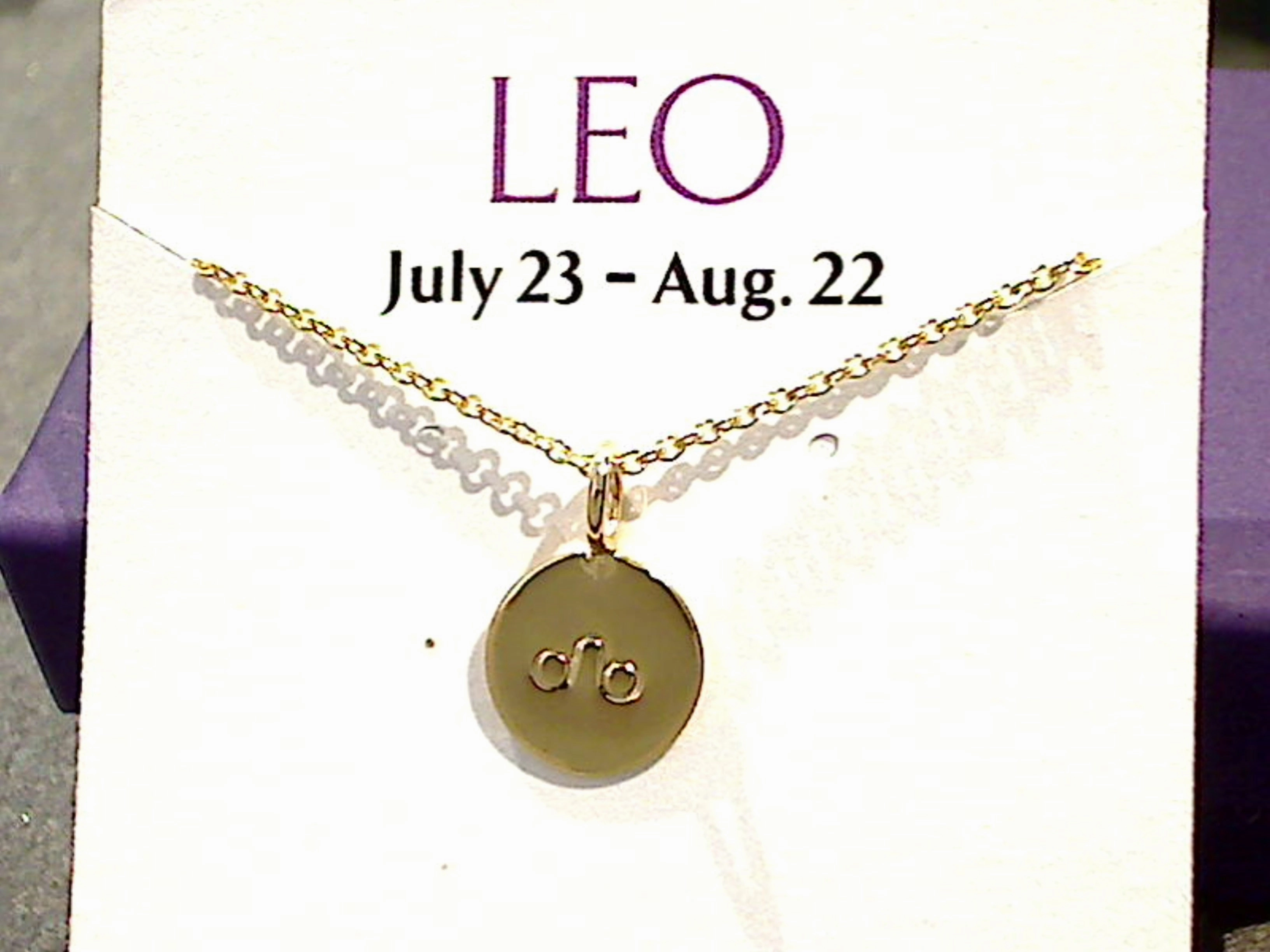 Lively Spirit Sophisticated Gifts 16" - 18" Gold Plated Sterling Leo Zodiac Necklace