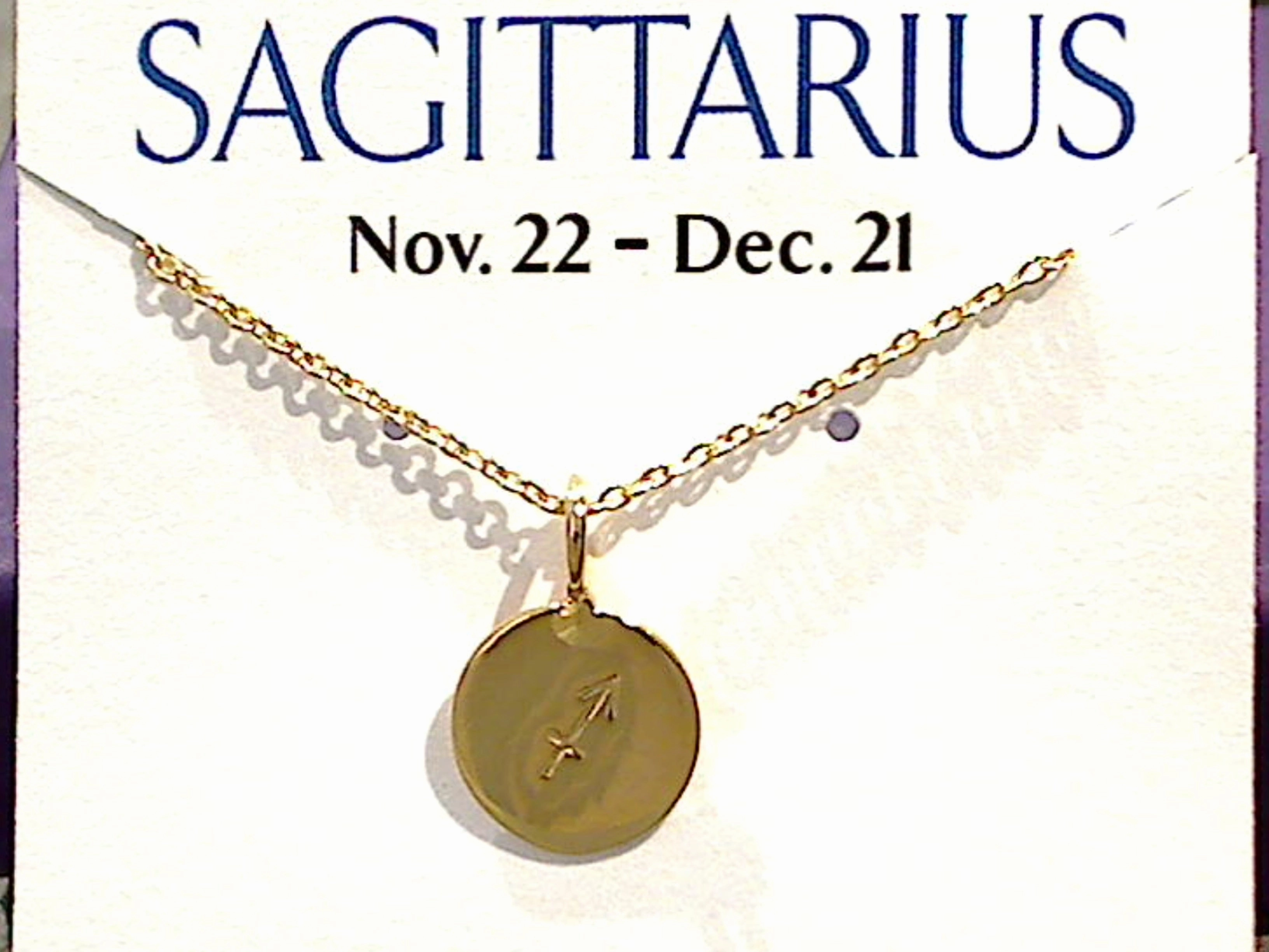 Artful Accent Monochrome Mood 16" - 18" Gold Plated Sterling Sagittarius Zodiac Necklace