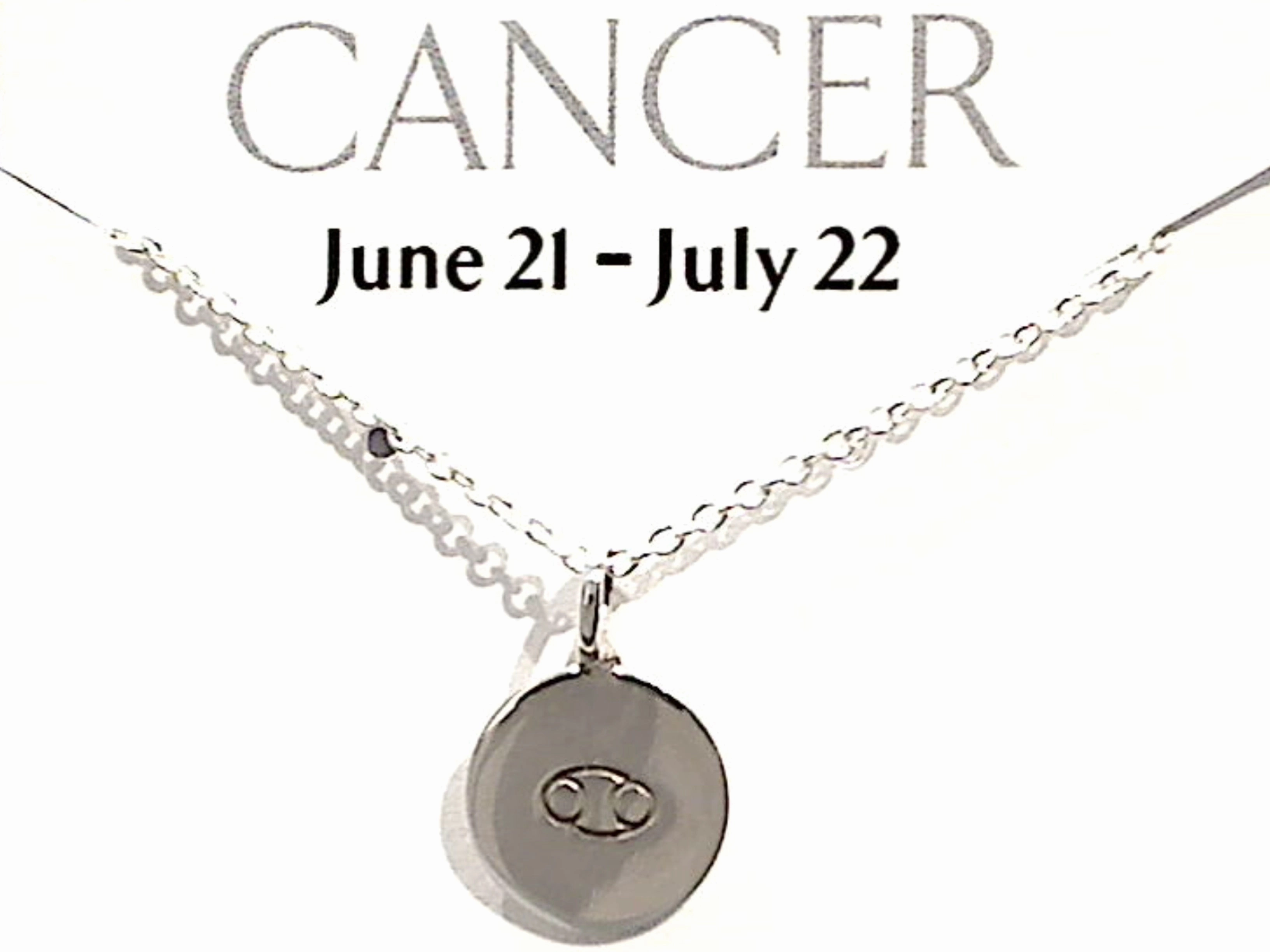 Dressy Mood Luxury Line 16" - 18" Sterling Silver Cancer Zodiac Necklace