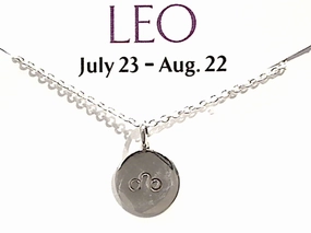16" - 18" Sterling Silver Leo Zodiac Necklace Statement Glow