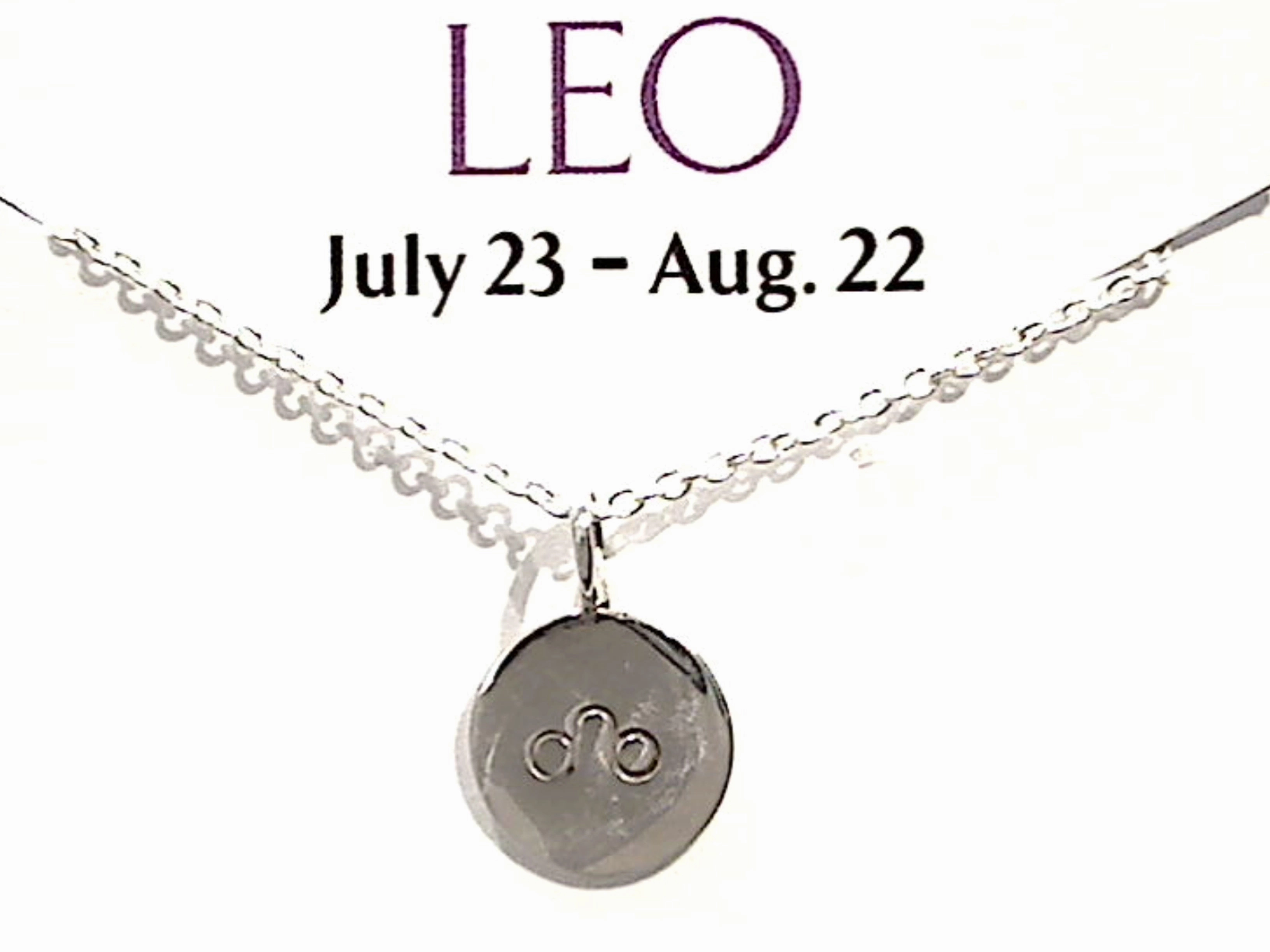 16" - 18" Sterling Silver Leo Zodiac Necklace Statement Glow