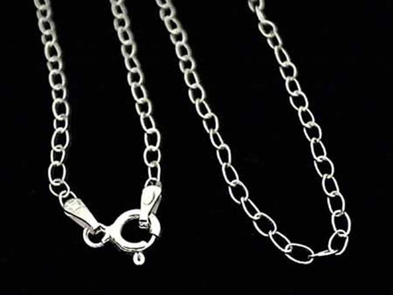 Romantic Present Captivating Form 16" Sterling Silver 1.5mm Light Open Link Chain