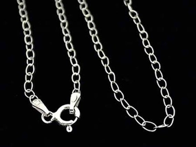 Romantic Present Captivating Form 16" Sterling Silver 1.5mm Light Open Link Chain