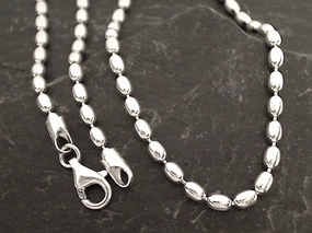 Timeless Craft Design 18" 3mm Oval Bead Chain, Sterling Silver