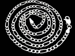 Trendy Accessory Light Radiance 18" Medium Gauge Sterling Silver Figaro Chain