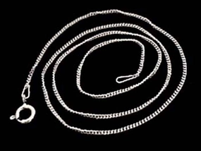 18" Thin Gauge Curb Link Chain, Sterling High-End Quality Modern Layer