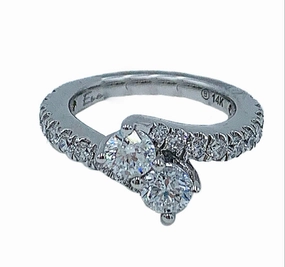 Shiny Features 1.00ctw 14kt white gold two-stone ??forever us?? diamond engagement ring