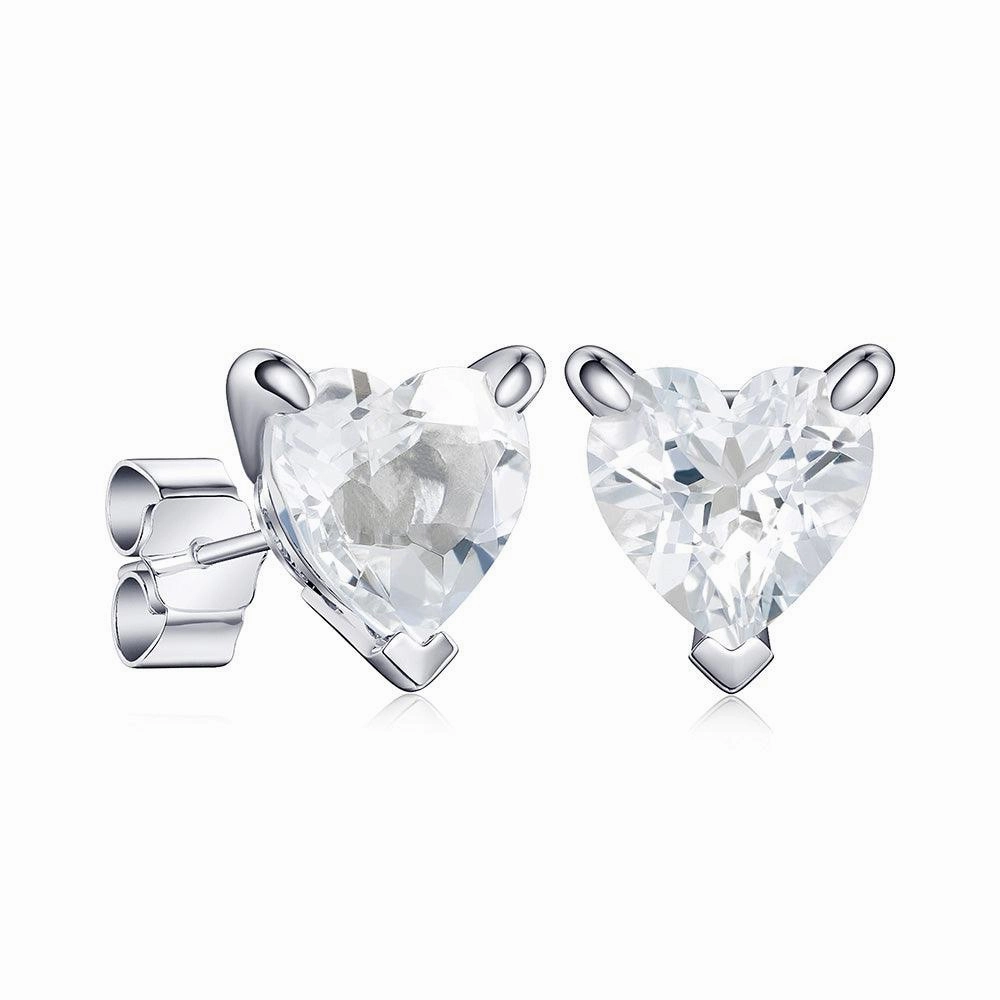 1 CT. Heart Shaped Birthstone Gemstone Stud Earrings Luxurious Shine Elegant Craft