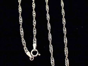 20" 2.5mm Twisted Curb Chain, Sterling Silver Timeless Craft
