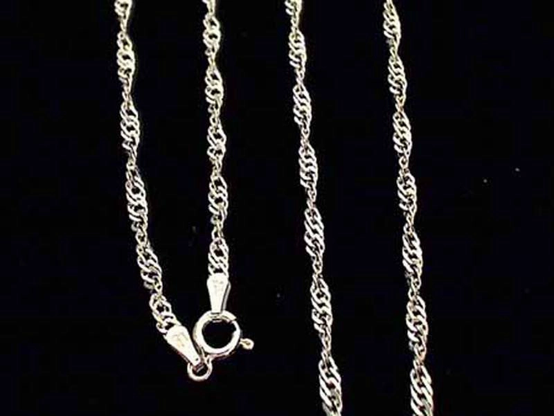 20" 2.5mm Twisted Curb Chain, Sterling Silver Timeless Craft