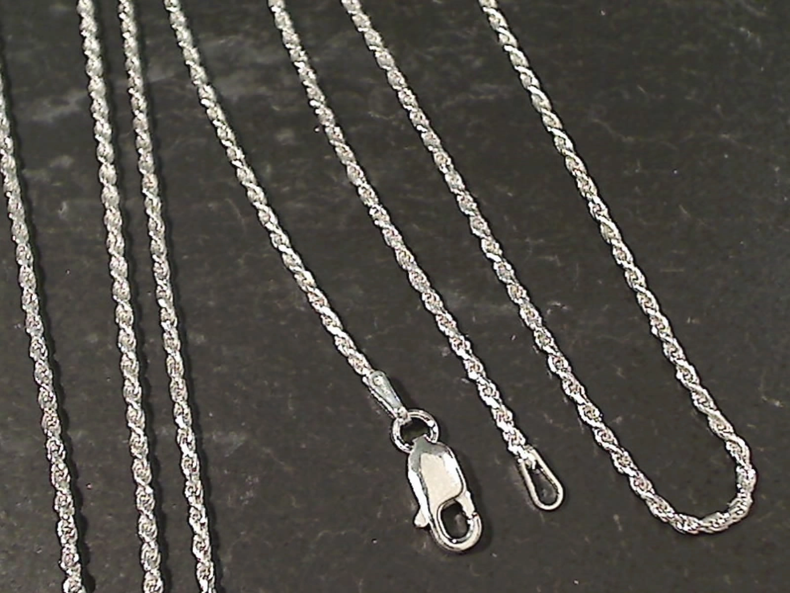 20" Thin Gauge 1.25mm Rope Chain, Sterling Modern Accent Sculpted Edge