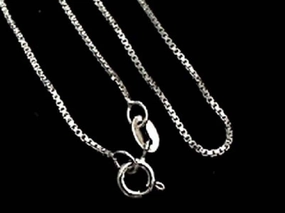 24" Medium Gauge 1mm Box Chain, Sterling Custom Order date night look