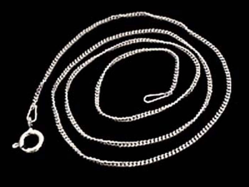 24" Thin Gauge Curb Link Chain, Sterling Bright Accent