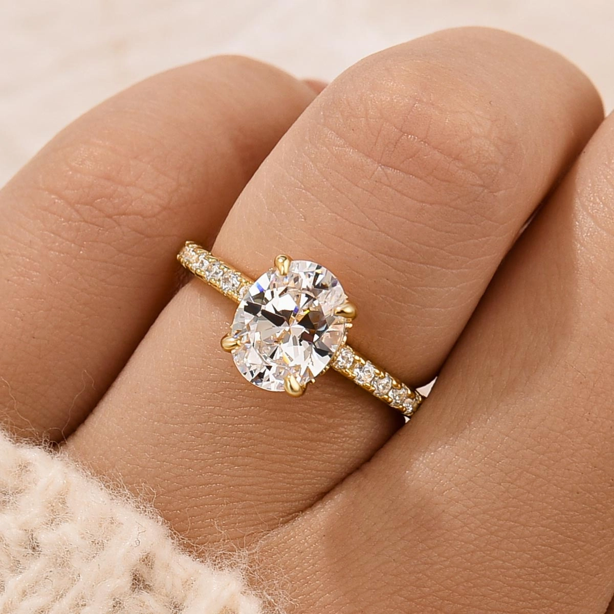 2.0Ct Oval Cut Engagement Ring Travel Ring In Sterling Silver Cute Present Cute Gift