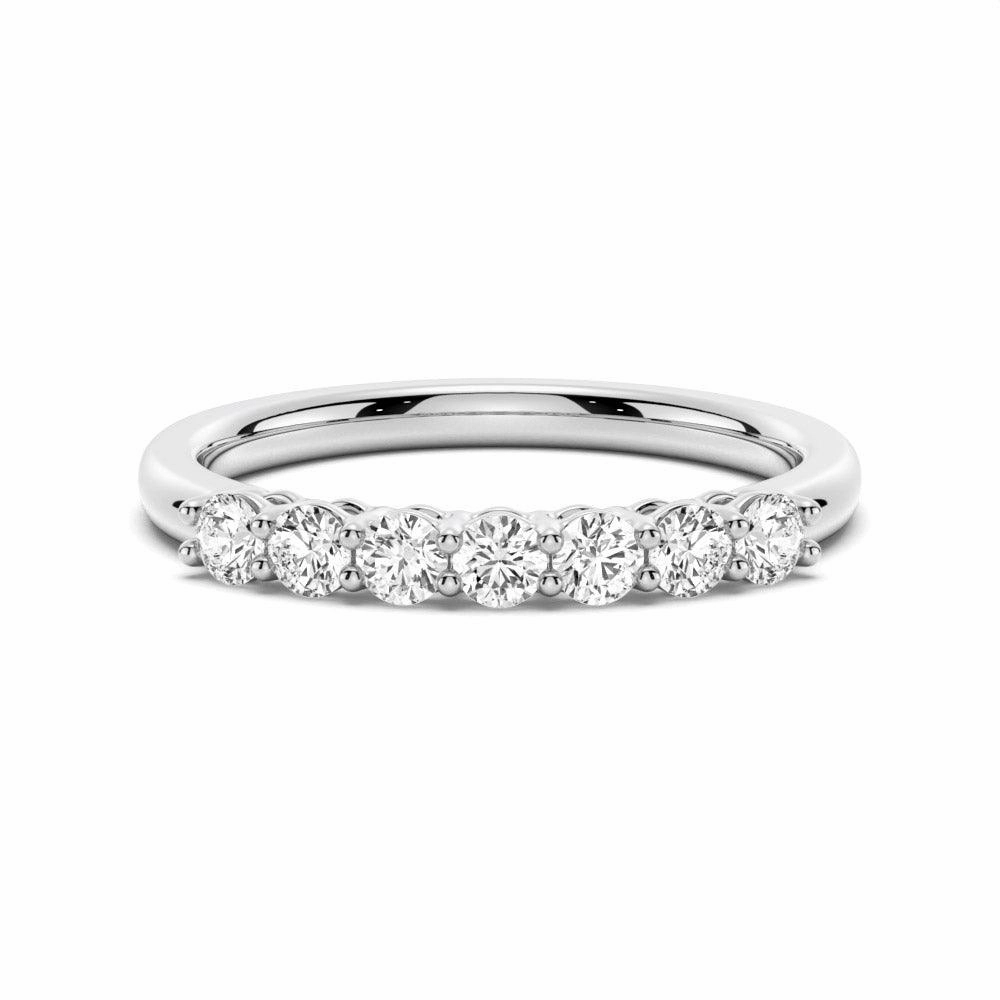 Timeless Beauty 2.5mm 7 Stone French Pave Moissanite Wedding Band