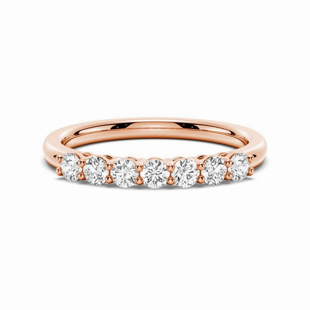 Amazing Embellishment Elegant Insignia 2.5mm 7 Stone French Pave Moissanite Wedding Band