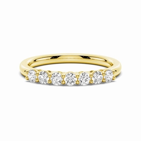 2.5mm 7 Stone French Pave Moissanite Wedding Band Occasion Look