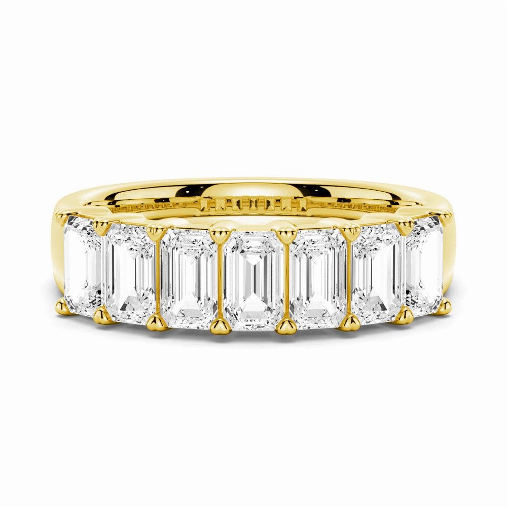 2.8 ctw Emerald Cut Moissanite Half Eternity Band Branded Article Travel Present
