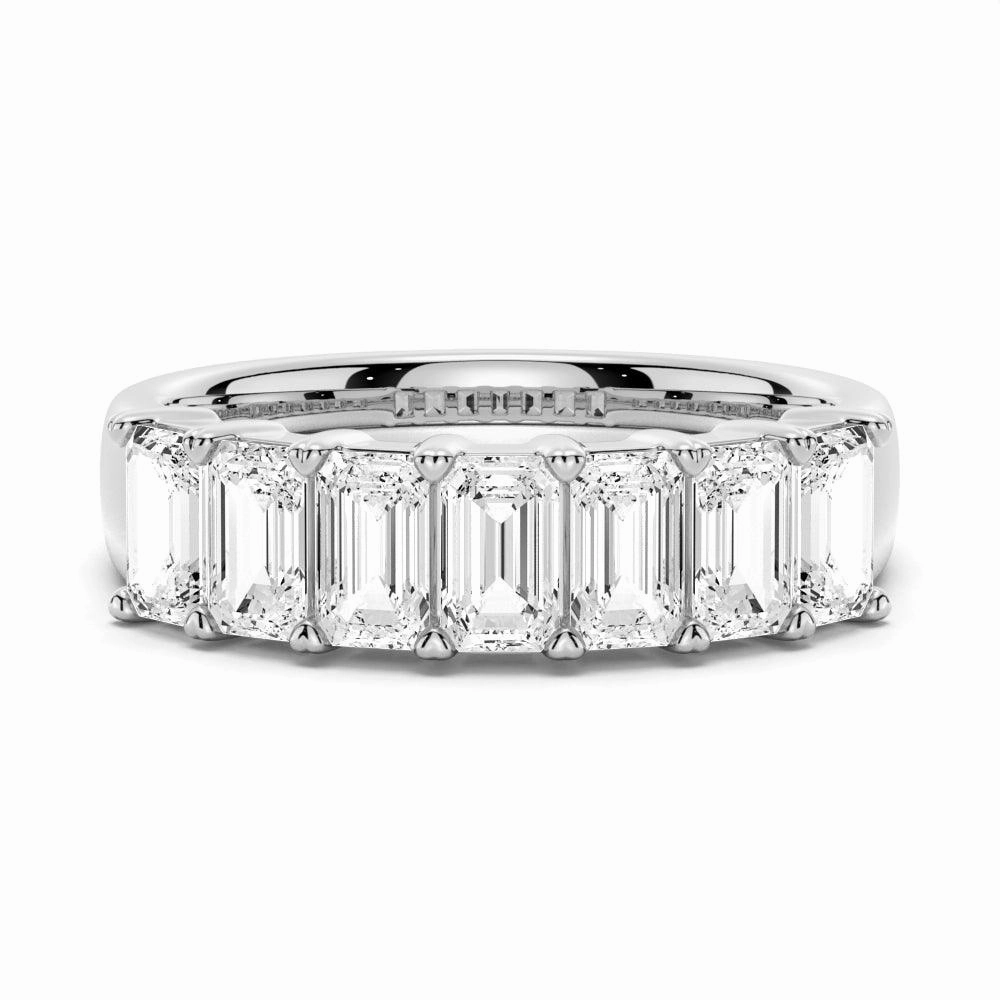 Artisan Crafted 2.8 ctw Emerald Cut Moissanite Half Eternity Band