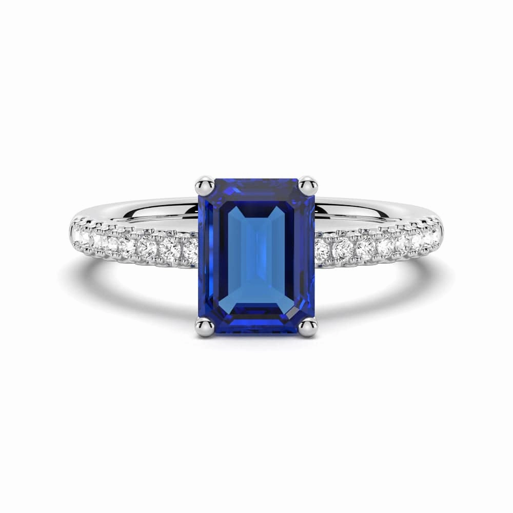 Fashion Jewelry Trendy Accessory 2 CT. Petite Trellis Lab Grown Sapphire Gemstone Ring