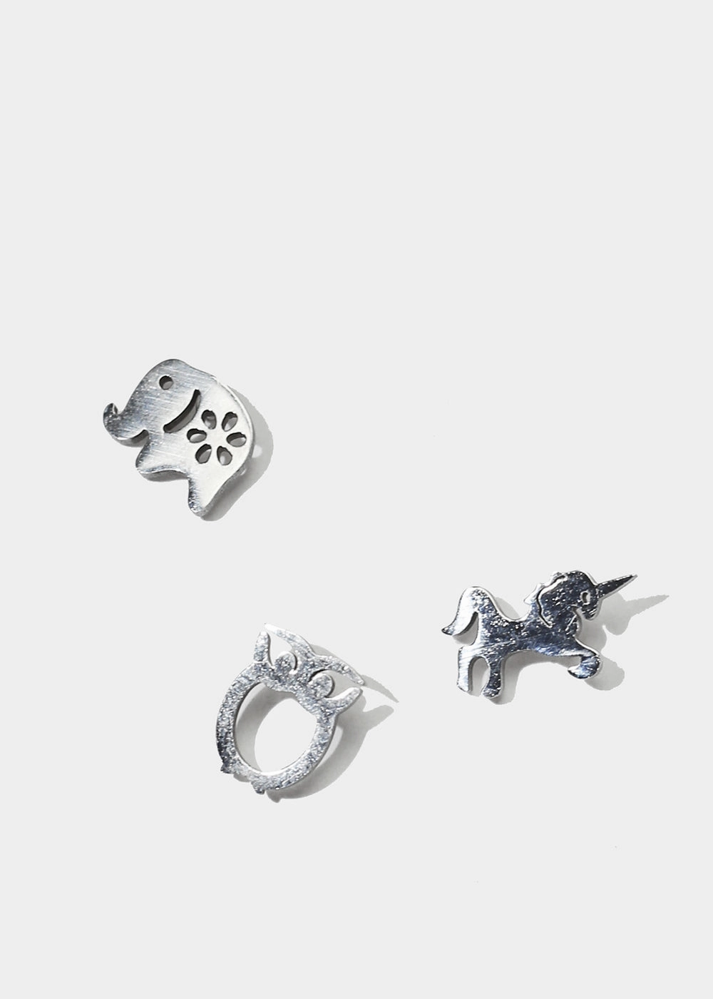 3-Pair Animal Stud Earrings Radiant Gems