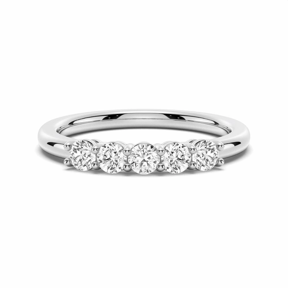 3mm 5 Stone Shared Prong Moissanite Anniversary Band Shiny Gifts