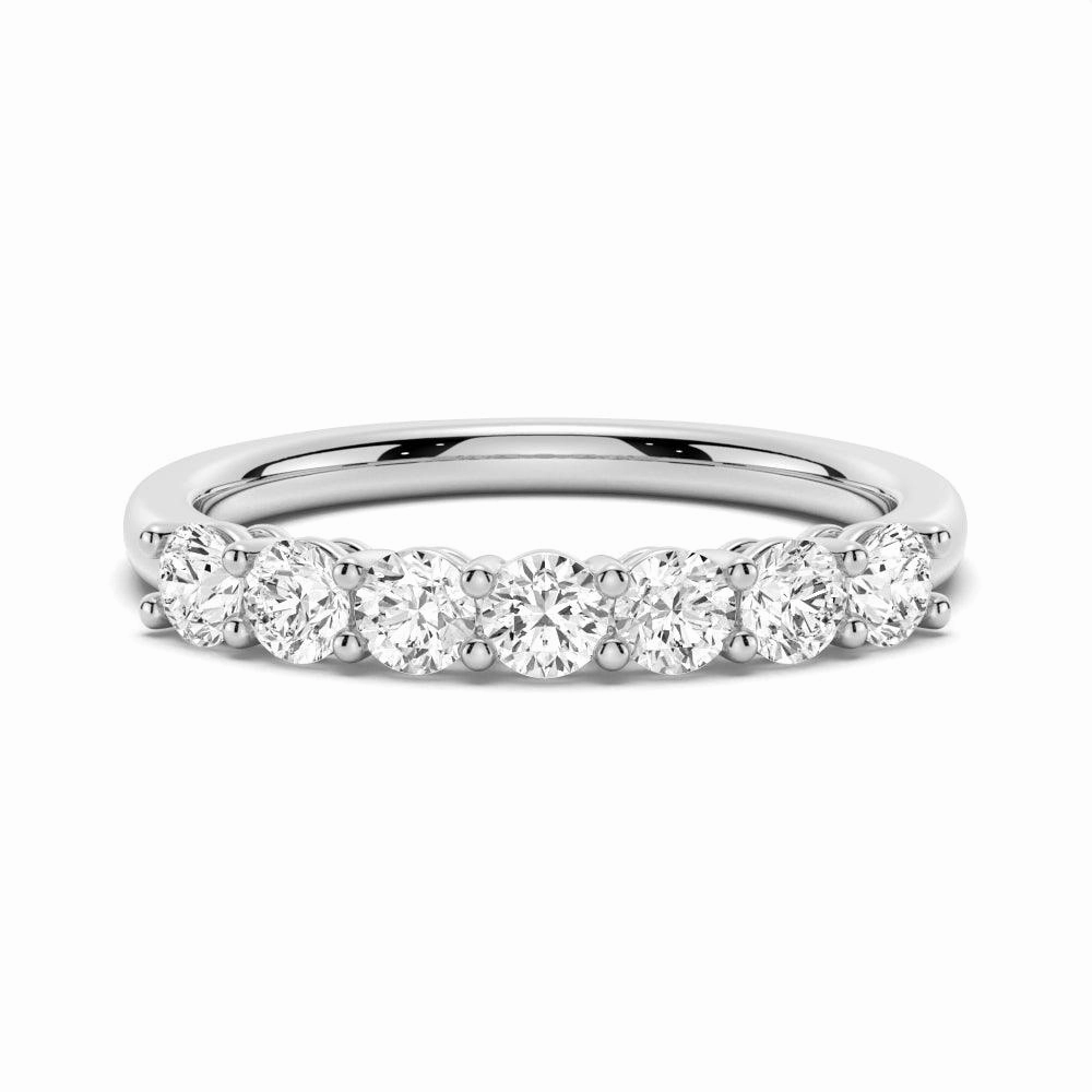 Ornate Item Lightweight Object 3mm 7 Stone French Pave Moissanite Wedding Band