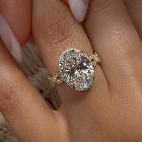 4.5Ct Oval Cut Twist Engagement Ring Travel Rings In Sterling Silver Shine Effect Eternal Item