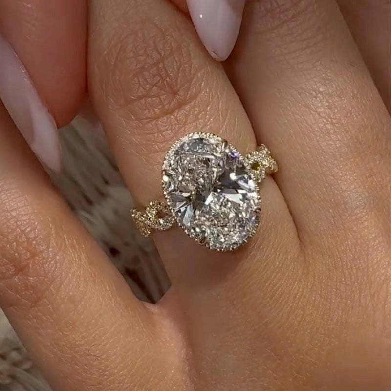 4.5Ct Oval Cut Twist Engagement Ring Travel Rings In Sterling Silver Shine Effect Eternal Item