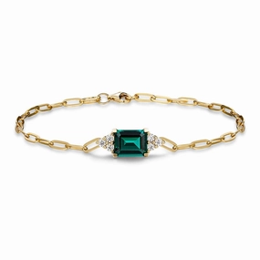 4 CT. Emerald Cut Emerald Paperclip Bracelet Timeless Shape
