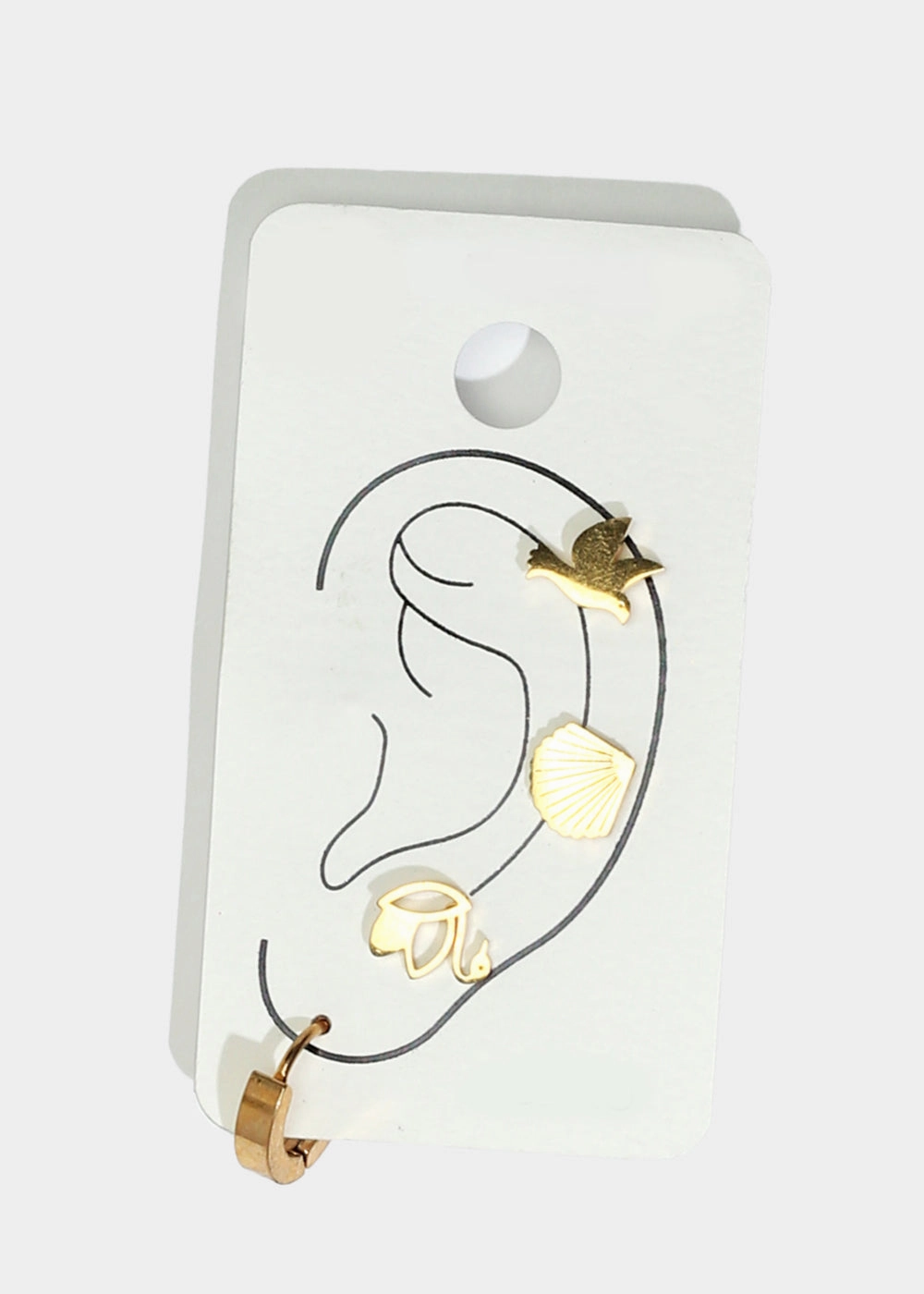 Classic Craft Formal touch 4-Piece Bird & Shell Stud Earrings