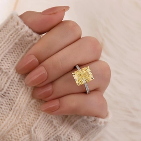 Luxury Gift 5.0Ct Radiant Cut Engagement Ring Travel Ring In Sterling Silver