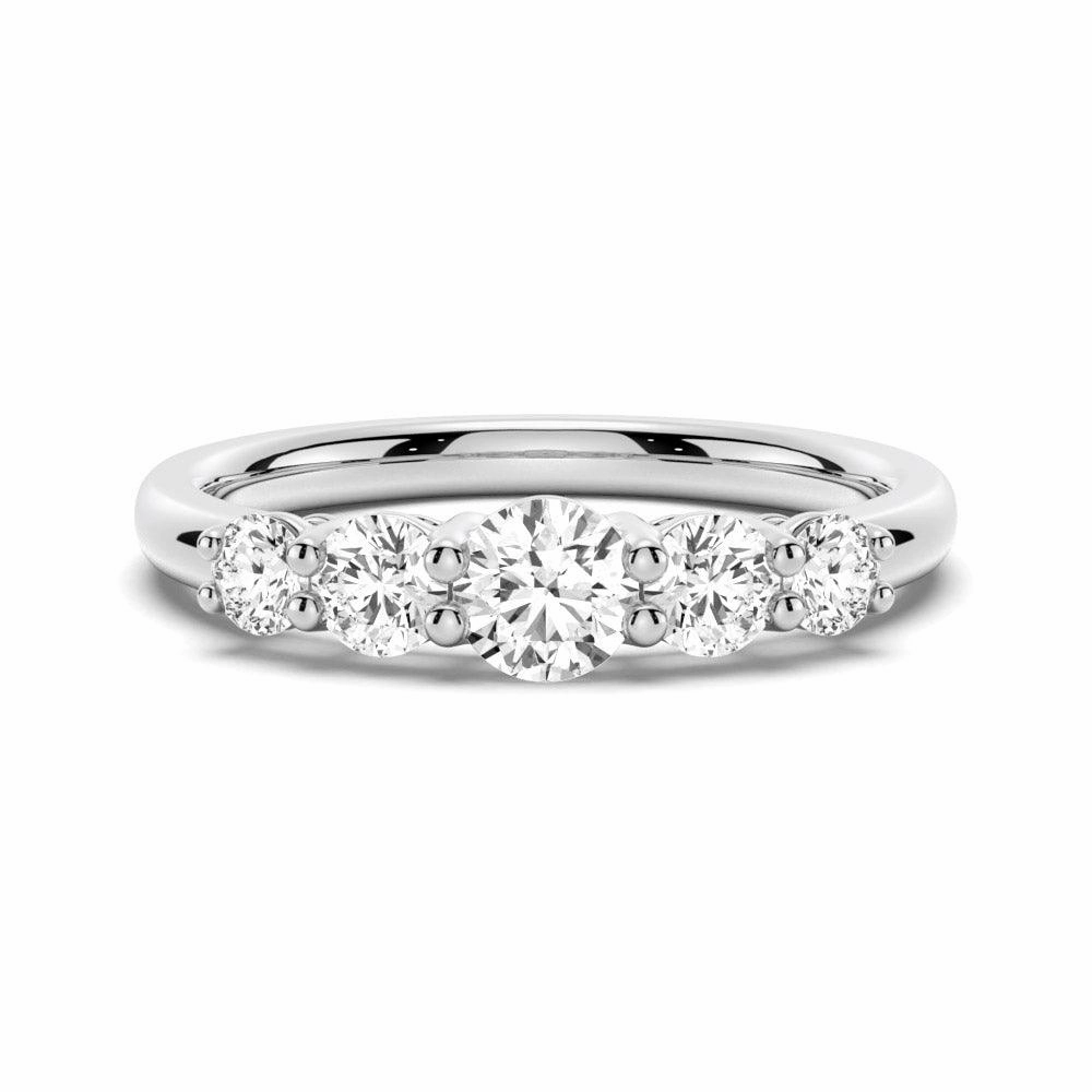 Finest Touch Soft Focus 5 Stone Shared Prong Moissanite Anniversary Band