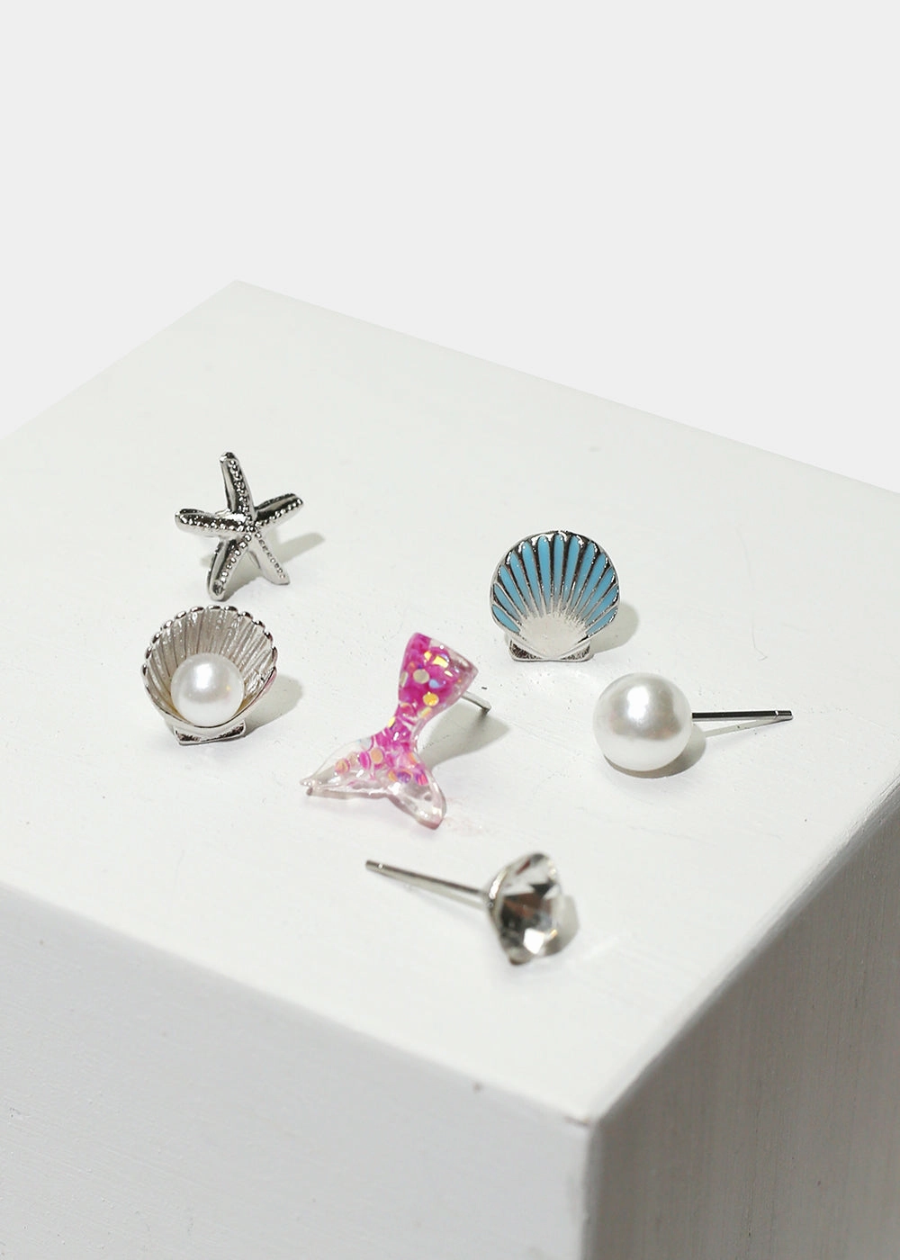 Luxury Style Night Ready 6-Pair Seashell Stud Earrings