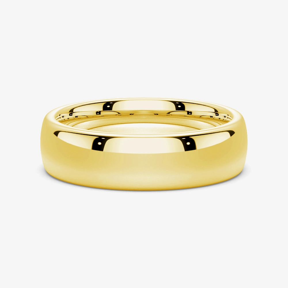 6mm High Polished Finish Comfort Fit Men's Wedding Band Beautiful Jewelry