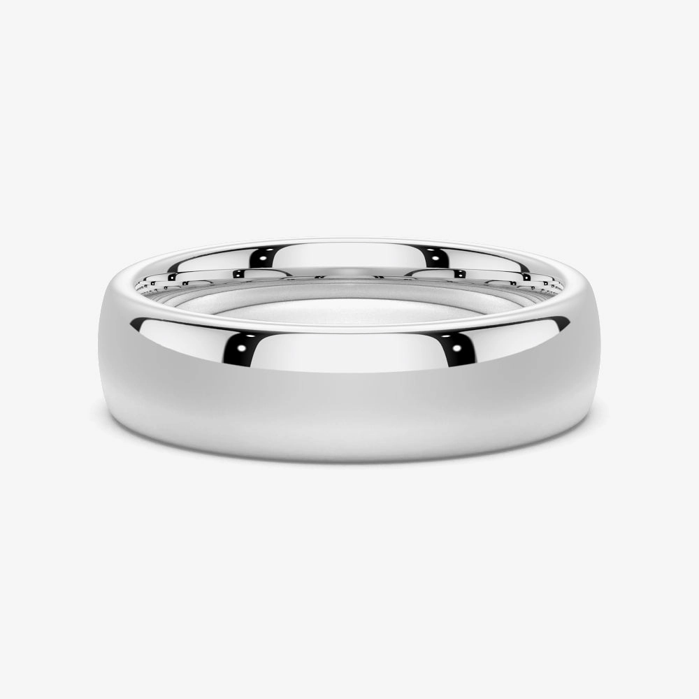 6mm High Polished Finish Comfort Fit Men's Wedding Band Timeless Accent Luxury Present