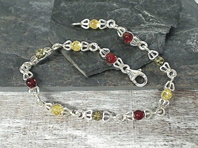 Seasonal Edge Seasonal Look 7.5" Amber, Sterling Silver Bracelet