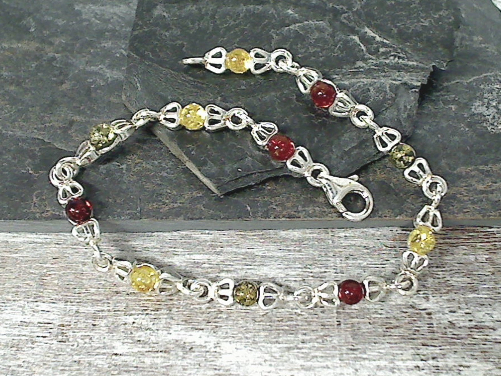 Seasonal Edge Seasonal Look 7.5" Amber, Sterling Silver Bracelet