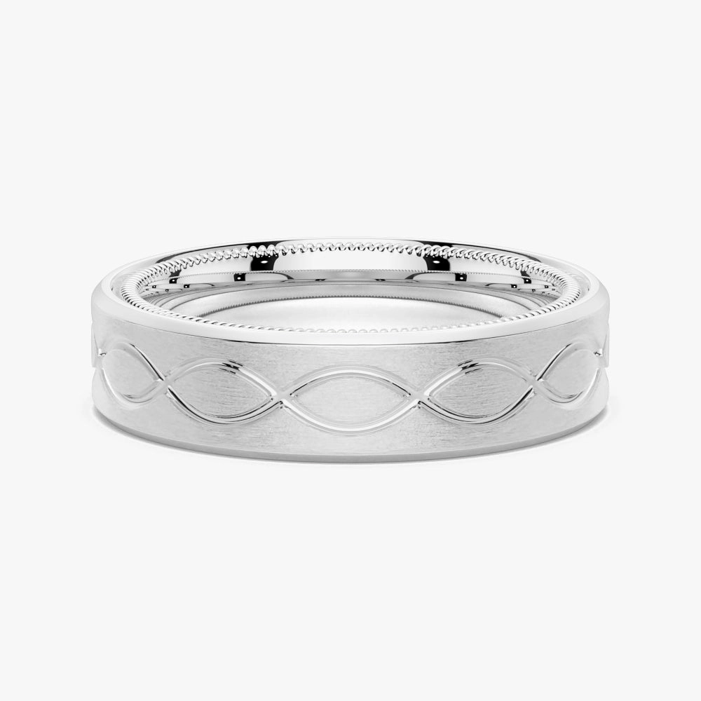 7.5mm Two Tone Matte Finish Infinity Design Men's Band Summer Style