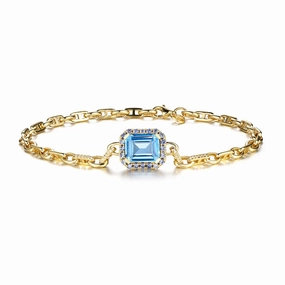 Chic Element Shimmering Effect "Aqua Earth Conservation Champion" Aquamarine and Sapphire Bracelet