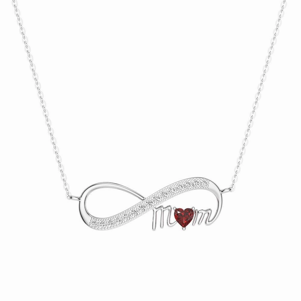 Everyday Edge Elegant Finish "Infinite Love" Mom's Heart Shaped Birthstone Necklace