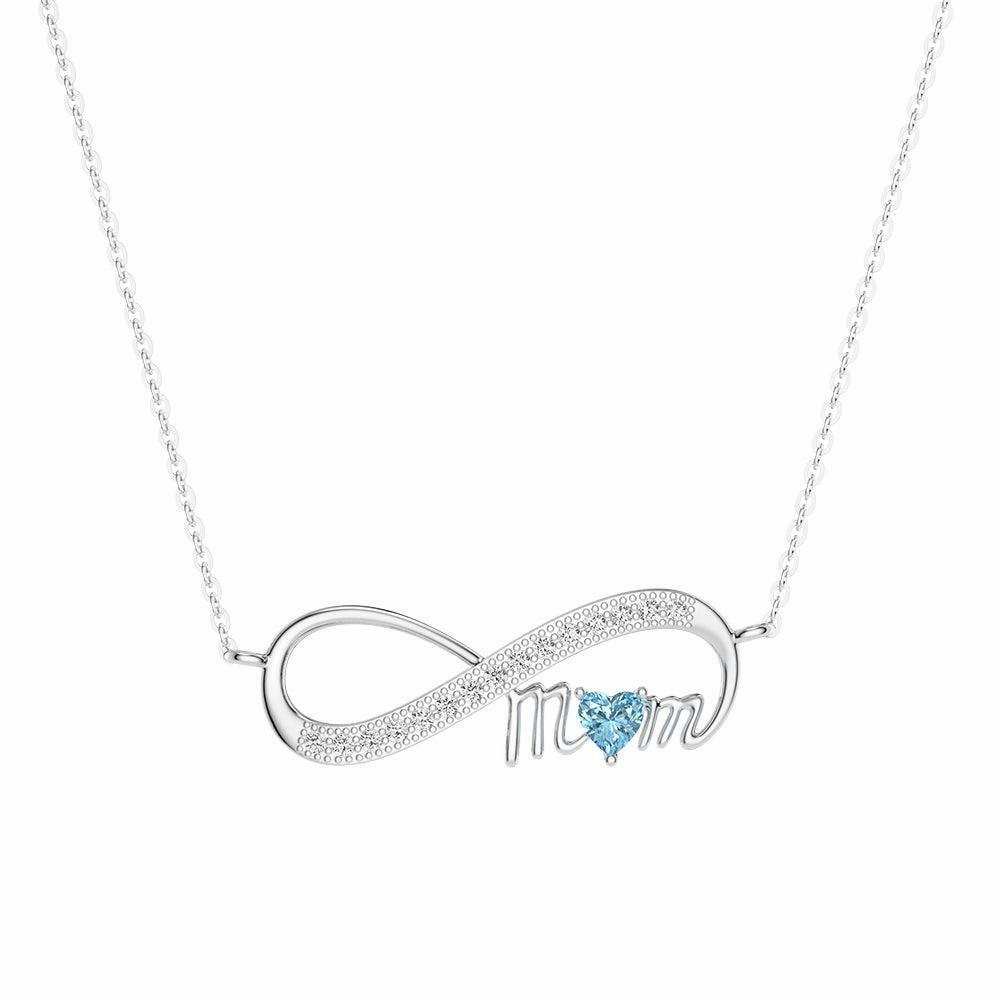 Finest Highlight Light Spark "Infinite Love" Mom's Heart Shaped Birthstone Necklace