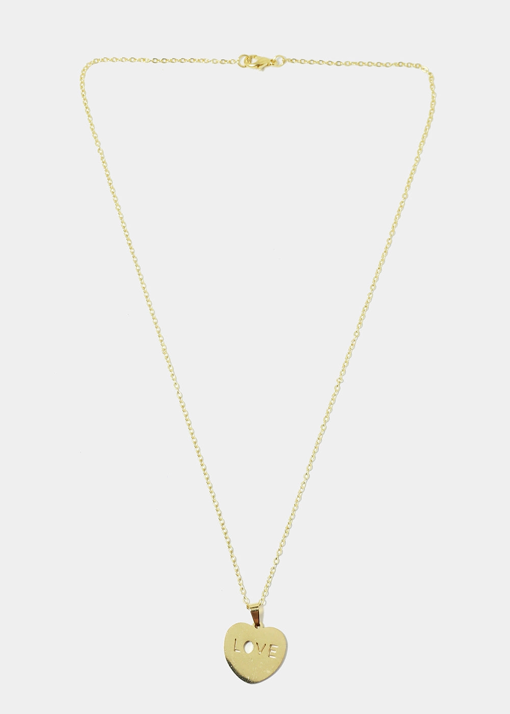 "LOVE" in Heart Necklace & Earring Set Bold Glow Unique Sparkle