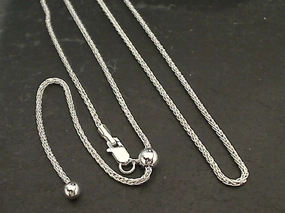 Styled Finish Adj up to 20" - Sterling Silver 1.25mm Spiga Chain