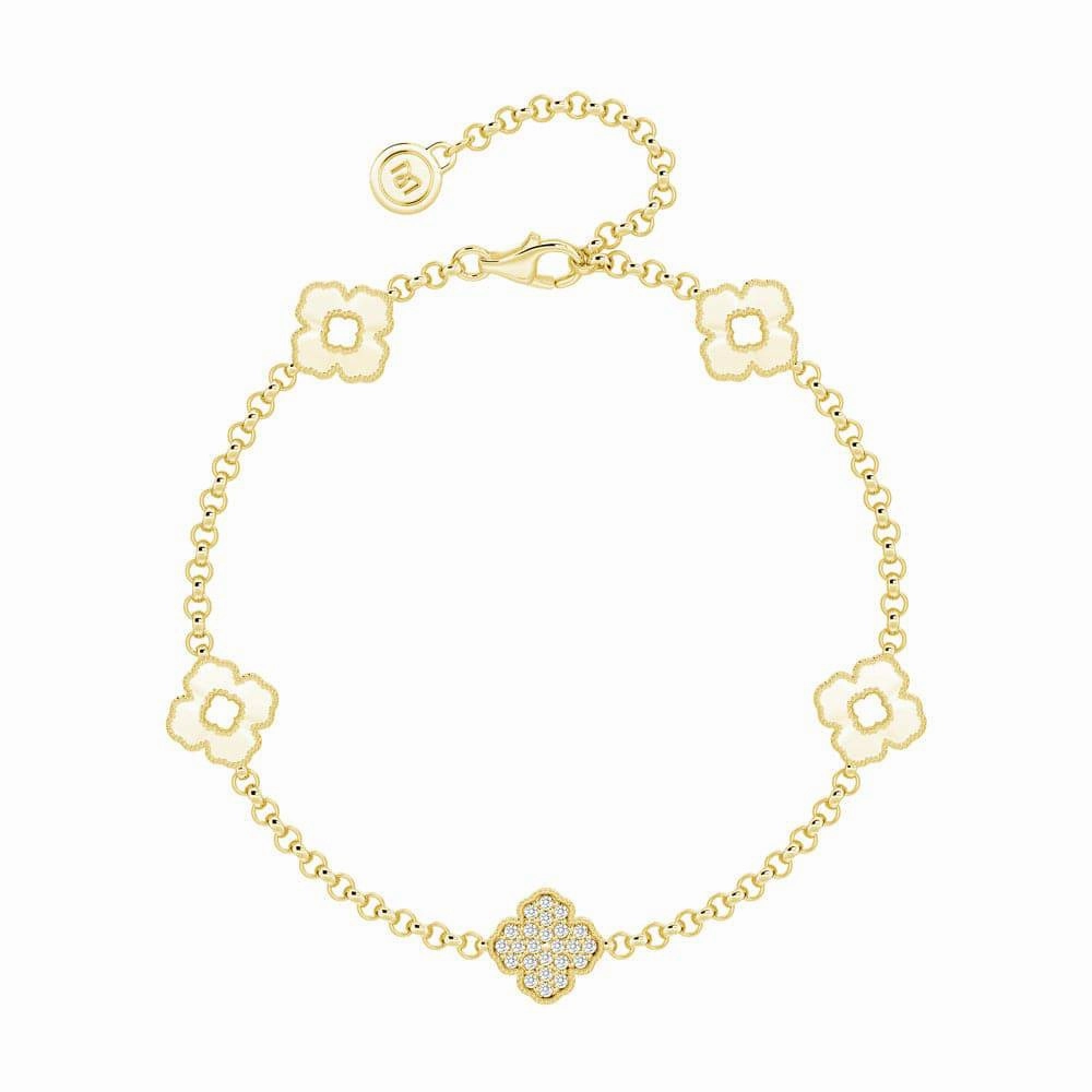 Creative Concept Clover Lucky Bloom Lab Grown Diamond Bracelet