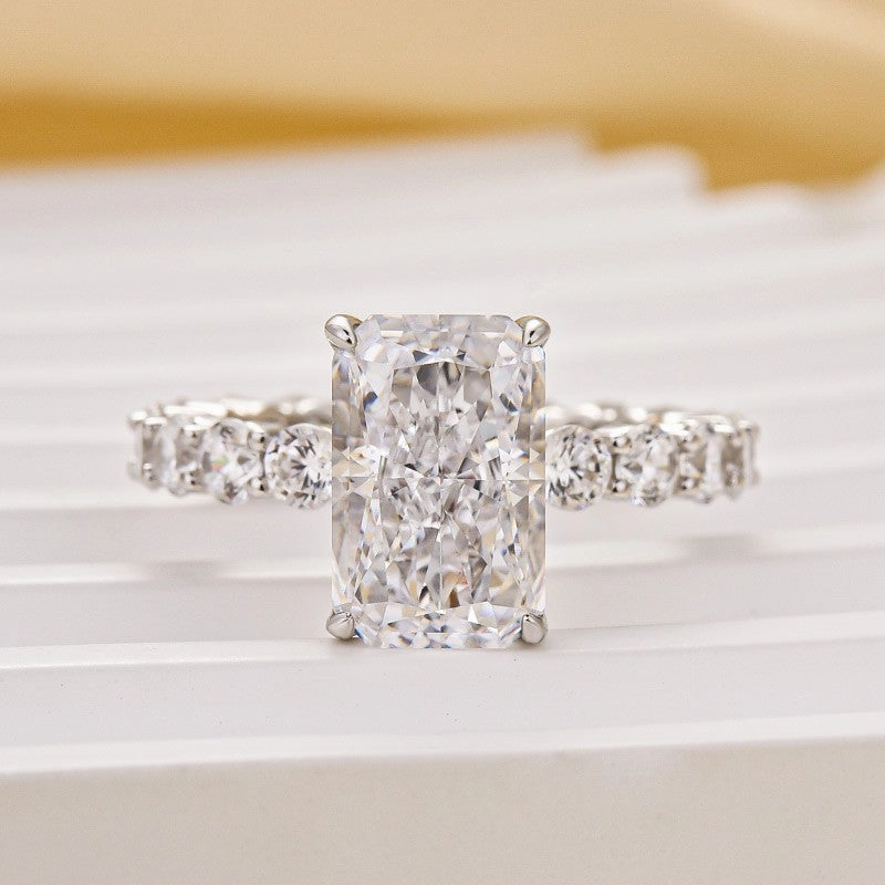 Classic 4.0Ct Radiant Cut Engagement Ring Promise Ring For Her Fine Article Trendsetter Jewelry